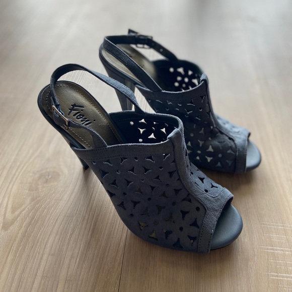 FIONI Clothing Shoes - Blue Suede Heels